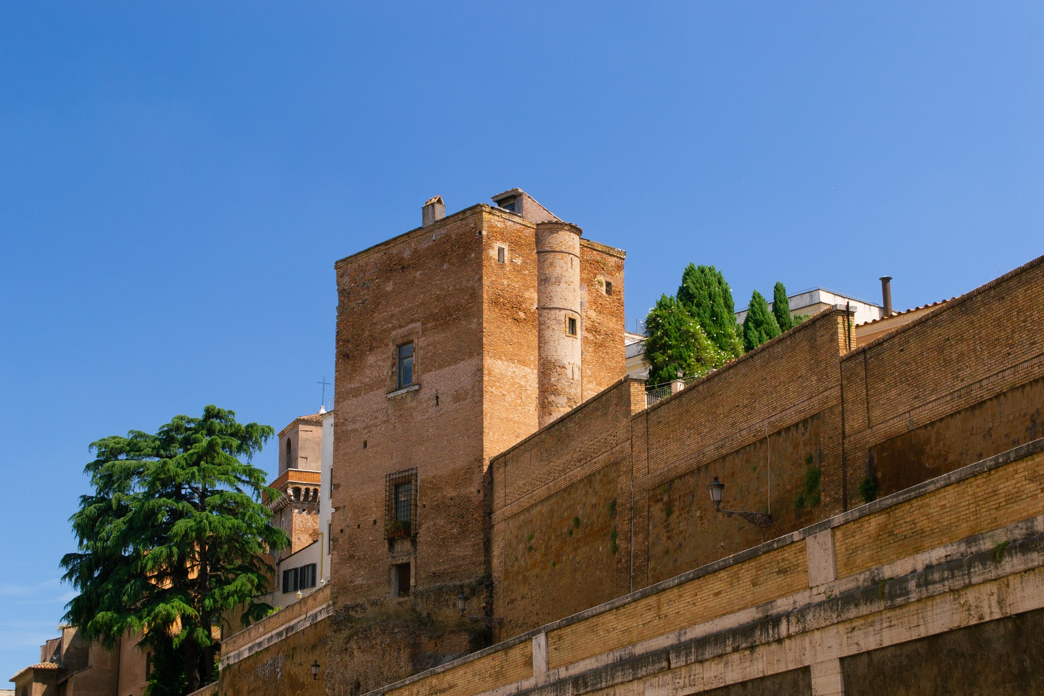 Old brick building in Rome, Italy