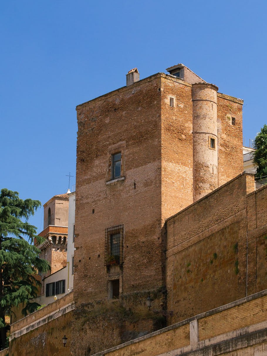 Old brick building in Rome, Italy